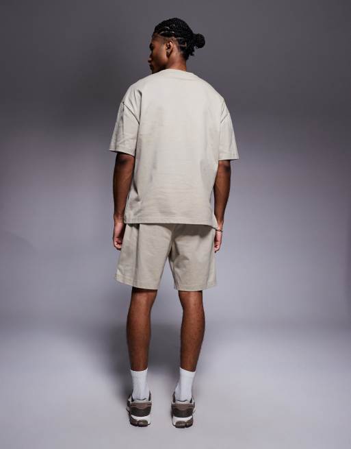 River Island – Beige, mönstrat set med t-shirt och shorts, 5 av 5