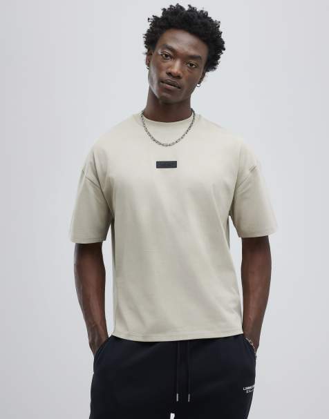 River Island Beige oversized fit luminis studios t-shirt in stone