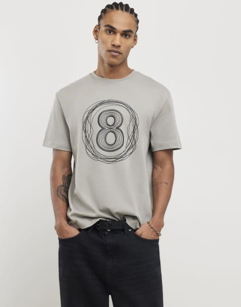 River Island Beige regular fit 8 t-shirt in beige - view 1