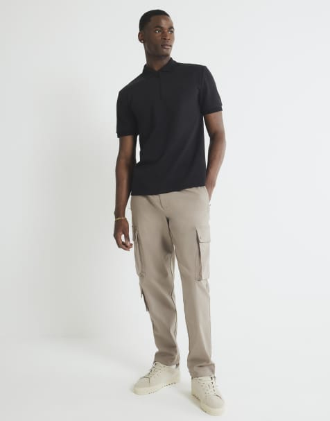 River Island Beige slim fit cargo trousers in ecru - view 1