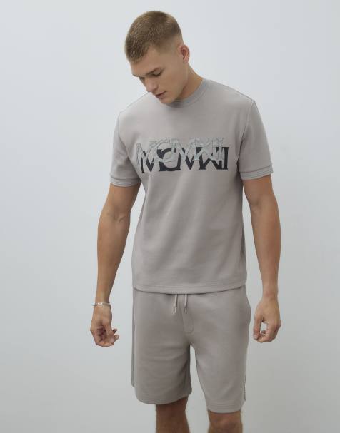 River Island Beige slim fit mcmxi t-shirt in stone - light - view 1