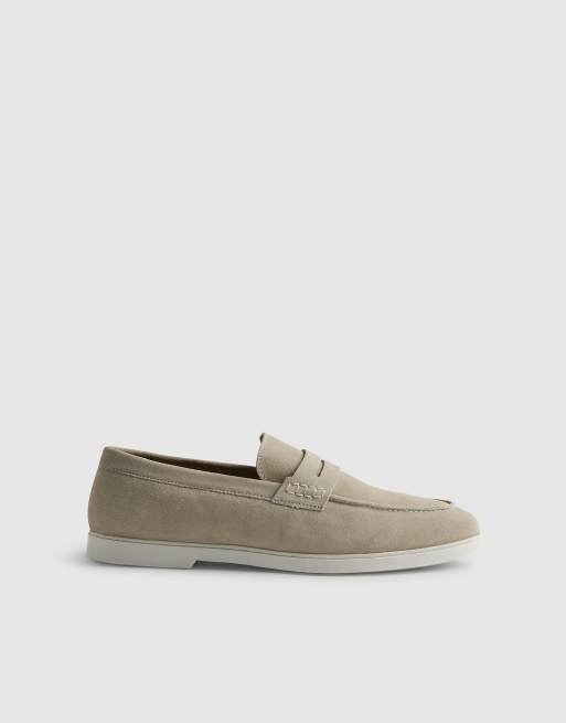 River Island Beige suede loafers in stone, 4 of 4