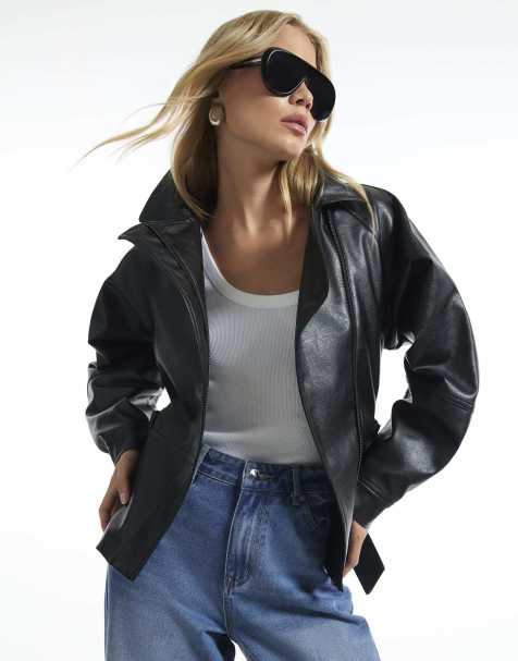 River Island Belted biker jacket in black - view 1
