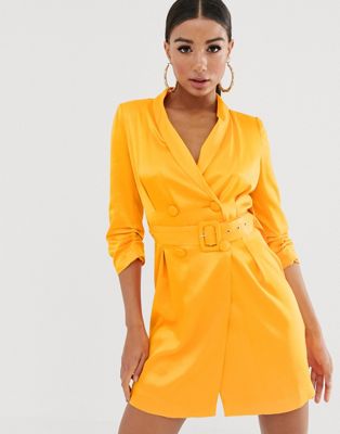 yellow blazer dress