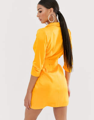 orange blazer dress