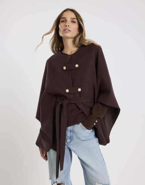River Island Belted cape in brown - dark - view 1