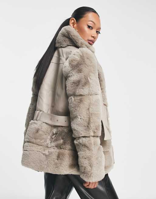 Biker coat hotsell with fur