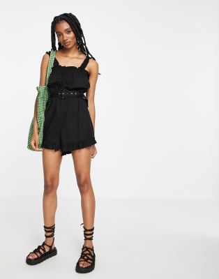 river island frill playsuit