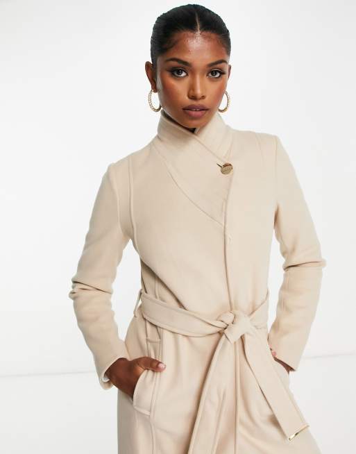 River island beige on sale coat