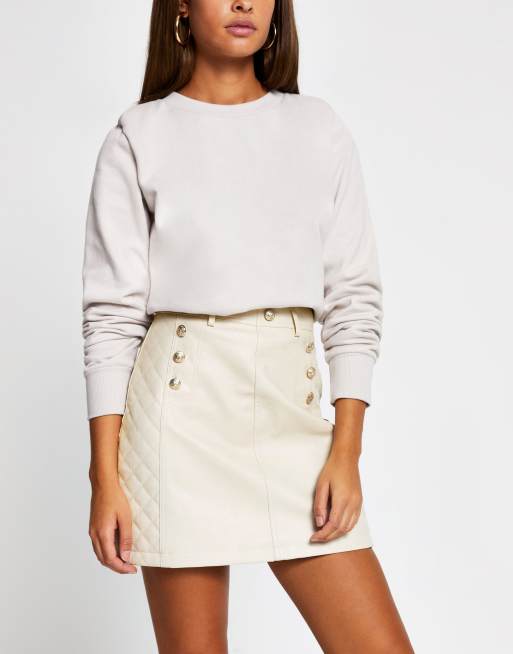 White leather 2025 skirt river island