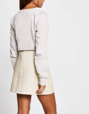 quilted white skirt