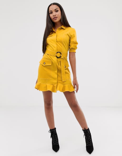 Mustard dress 2025 river island