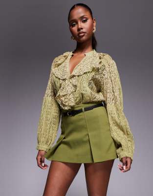 RIVER ISLAND BELTED TAILORED MINI SKORT 