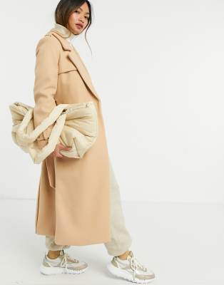 River Island belted utility coat in beige