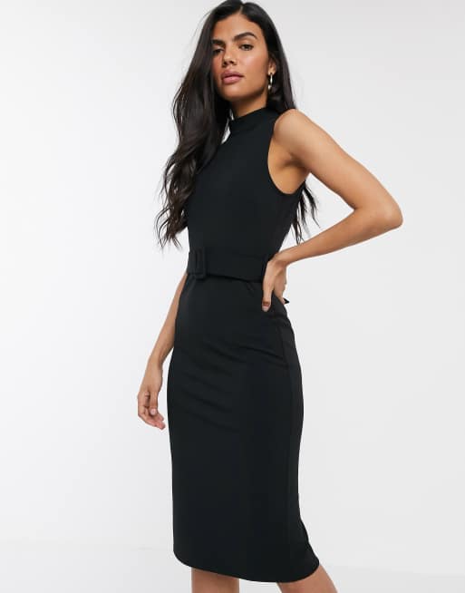 River Island belted utility dress in black | ASOS