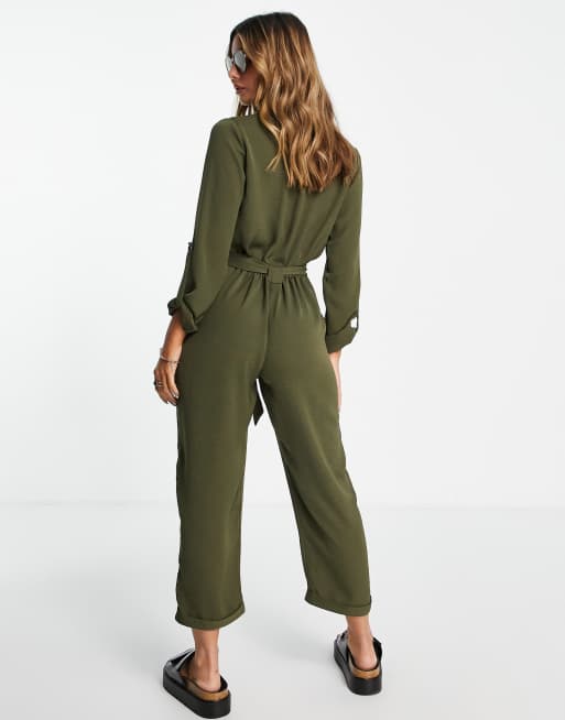 Khaki boiler suit store river island