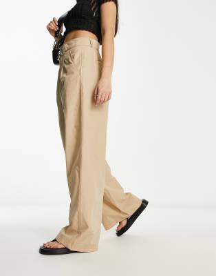 River Island cozy wide leg pants in beige - part of a set