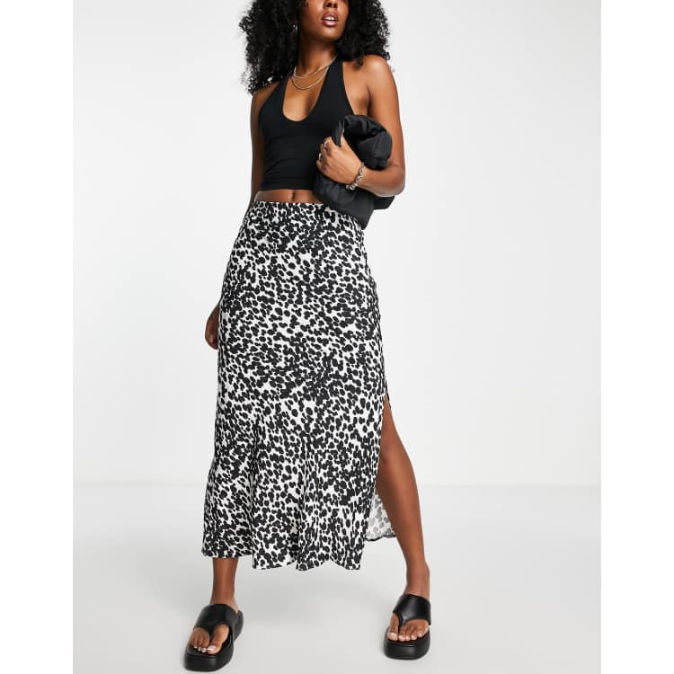 River Island bias cut midi skirt in animal print ASOS