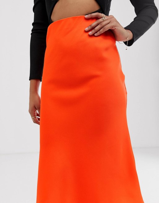 Orange skirt shop river island