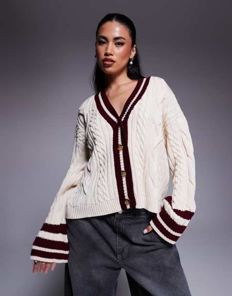 River Island – Biały kardigan w krykietowym stylu - view 1