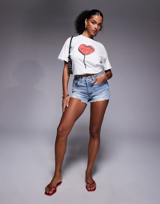 River Island – Biały T-shirt oversize z nadrukiem z lizakiem, 3 z 4