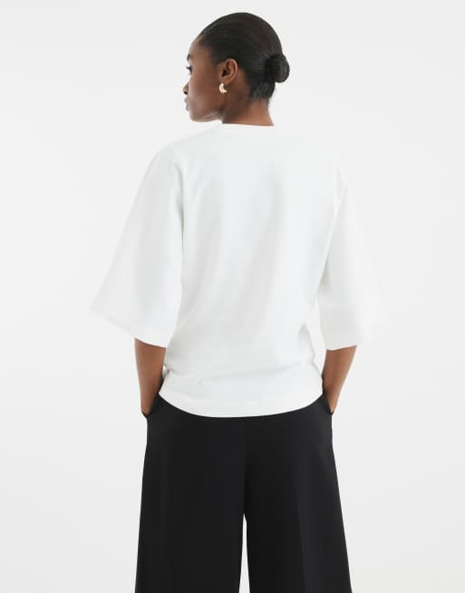 River Island – Biały T-shirt z kimonowymi rękawami, 3 z 3