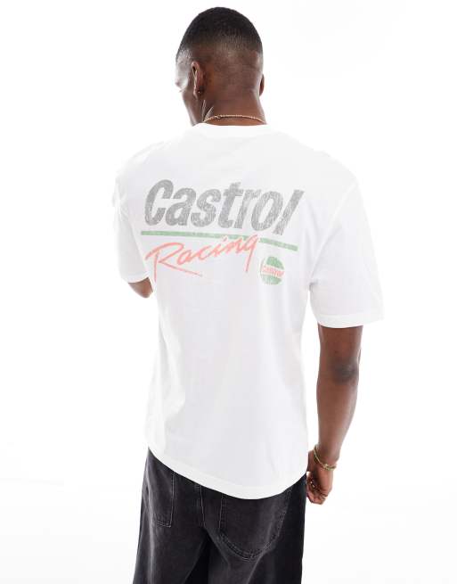 River Island – Biały T-shirt z napisem „Castrol Racing", 2 z 4