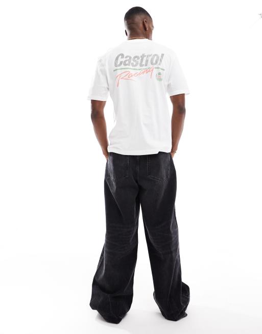 River Island – Biały T-shirt z napisem „Castrol Racing", 4 z 4