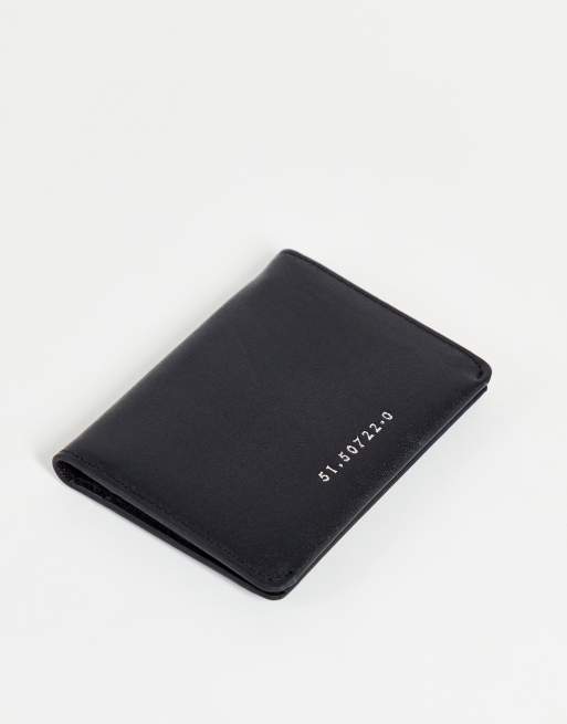 River Island bifold leather cardholder in black