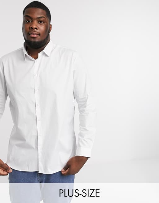 River Island – Big and Tall – Weißes Hemd