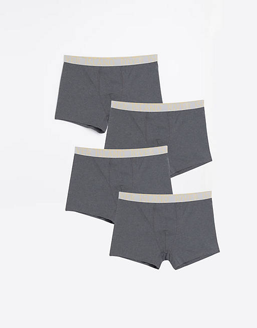 River Island big & tall 4 pack briefs in gray