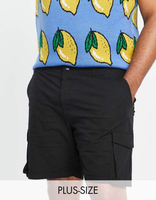 River Island Big & Tall - Cargoshort met zakken in grijs