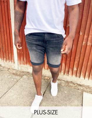 big and tall white jean shorts