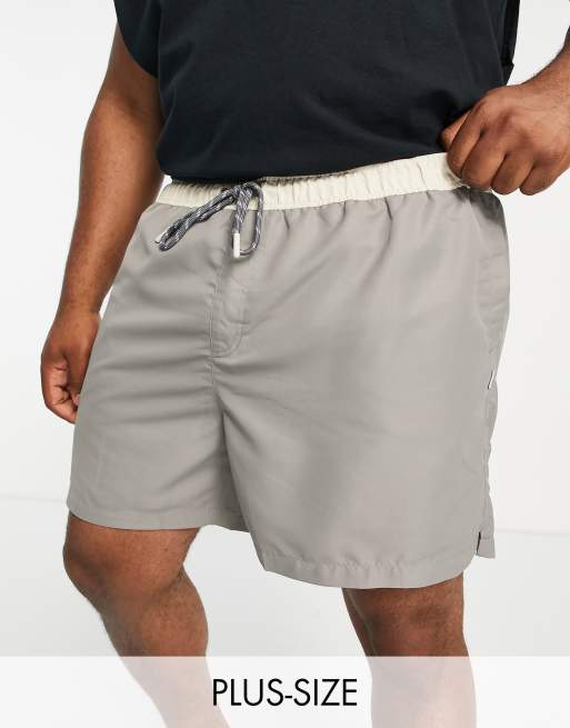 River Island Big & Tall – Grå badshorts