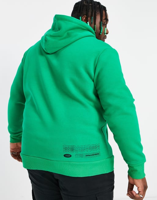 River Island Big & Tall graphic hoodie in green, 2 of 4