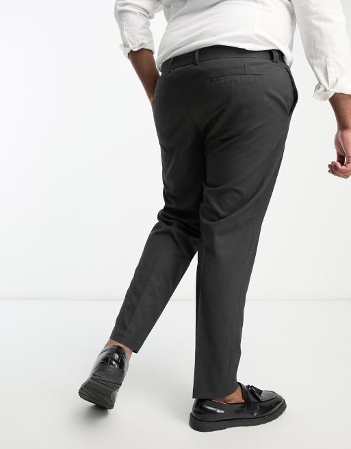 River Island Big & Tall - Pantaloni eleganti slim grigio scuro, 4 di 4