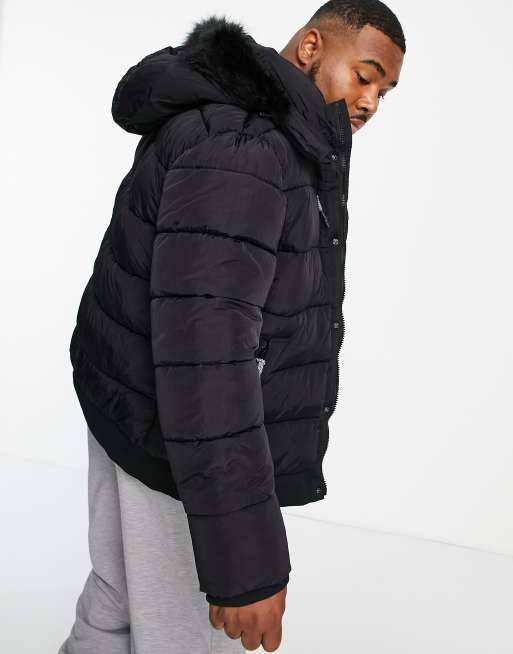 River Island Big Tall puffer jacket in black ASOS