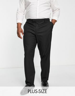 River Island Big & Tall skinny smart trousers in black