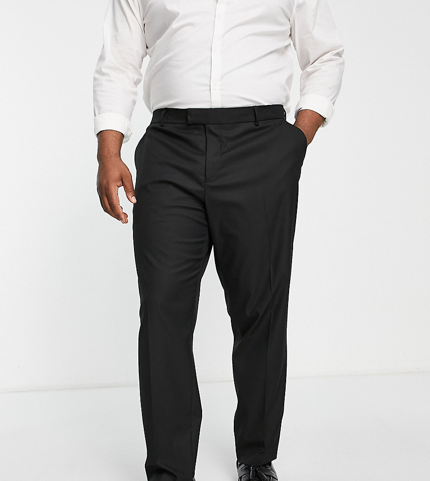 River Island Big & Tall skinny suit pants in black
