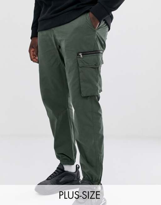 River Island Big & Tall slim fit cargo pants in khaki