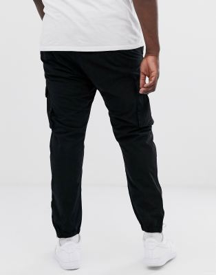 slim fit cargo trousers black