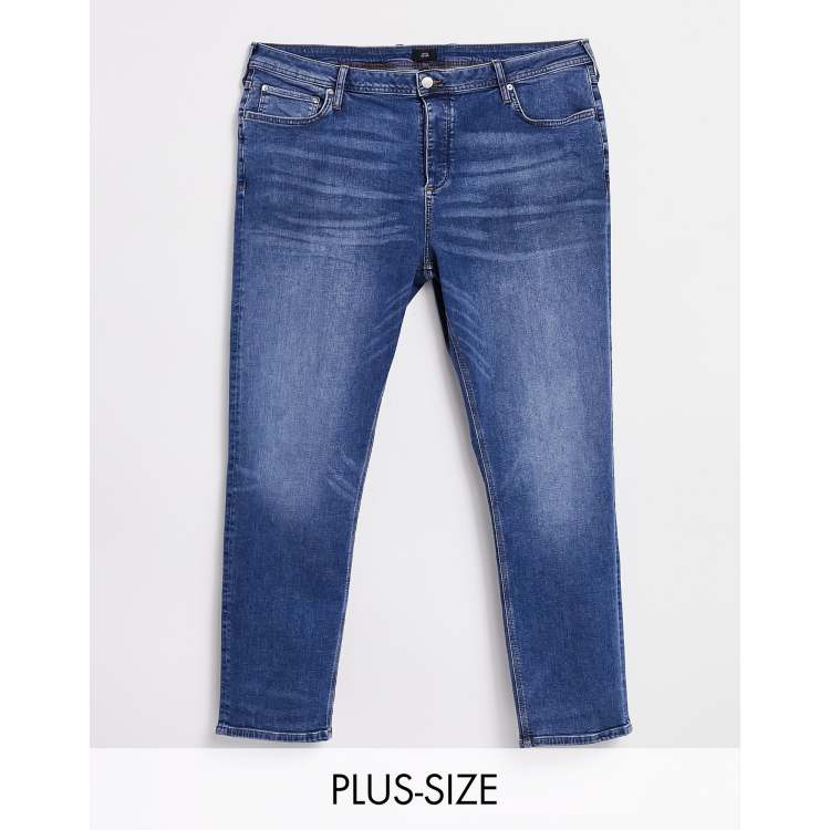 River Island Big Tall slim jeans in blue wash ASOS