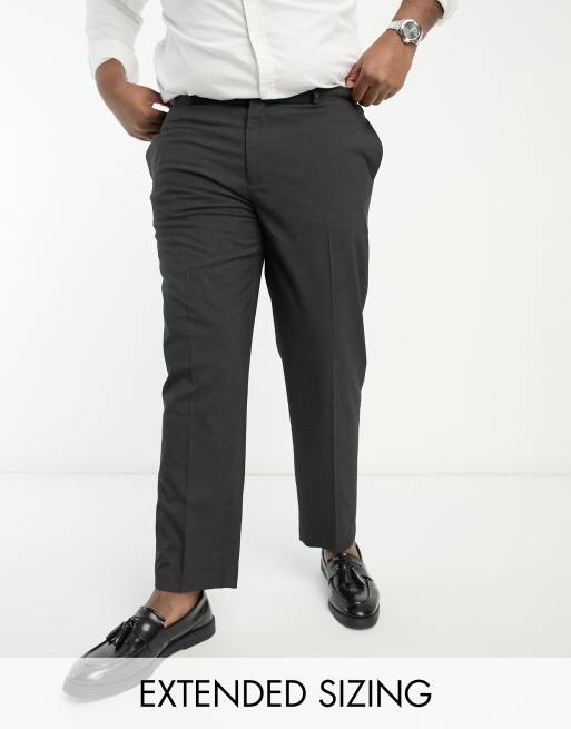 River Island Big & Tall smart slim pants in dark gray