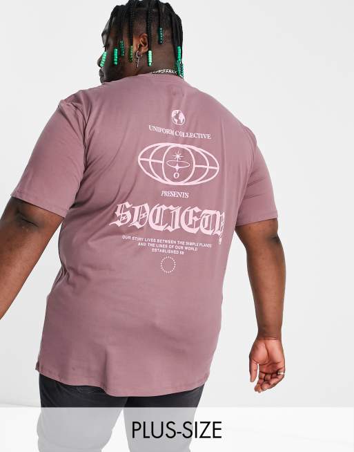 River Island Big & Tall - T-shirt imprimé - Violet