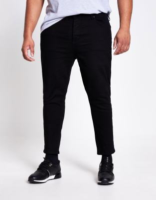 River Island Plus River Island Big & Tall tapered jeans in black