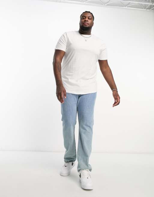 River Island – Big & Tall – Vit smal t-shirt med rundad nederkant, 2 av 4