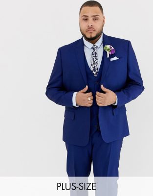 plus size blue suit