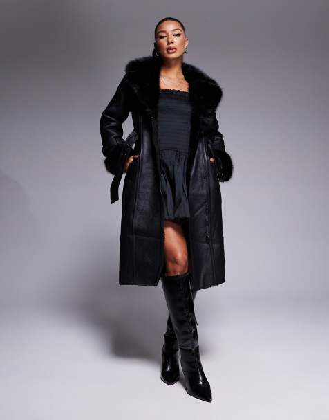 River Island - Bikerjack met lange pasvorm in zwart - view 1