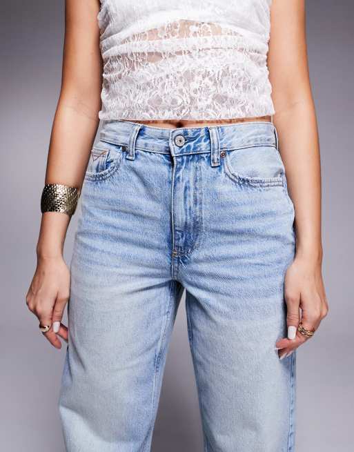 River Island - Blå afslappede jeans med lige ben i mellemvask, 4 af 5