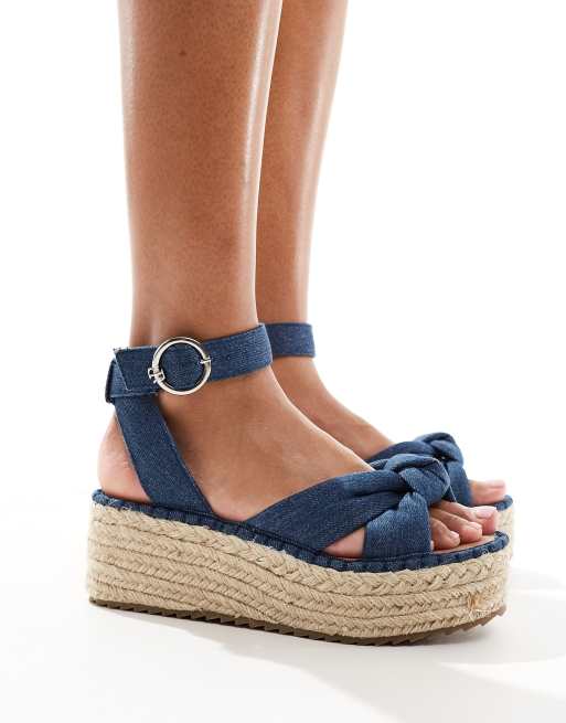 River Island – Blå espadrillos i denim och två delar, 2 av 4